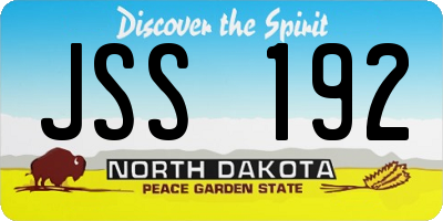 ND license plate JSS192