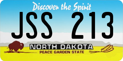 ND license plate JSS213