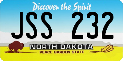 ND license plate JSS232