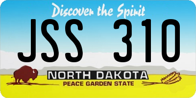 ND license plate JSS310