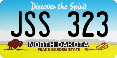 ND license plate JSS323