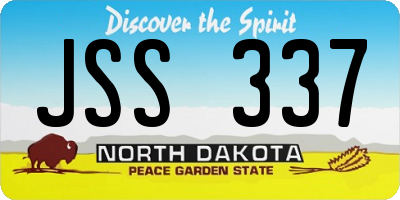 ND license plate JSS337