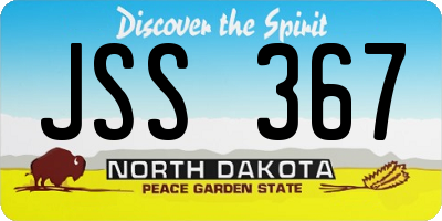 ND license plate JSS367