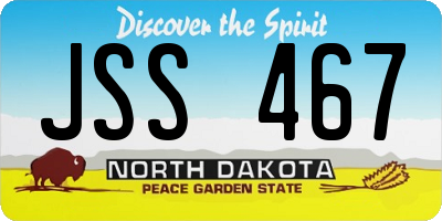 ND license plate JSS467
