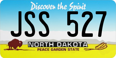 ND license plate JSS527