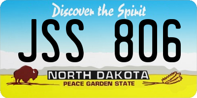 ND license plate JSS806