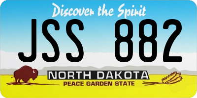 ND license plate JSS882