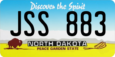 ND license plate JSS883