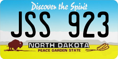 ND license plate JSS923
