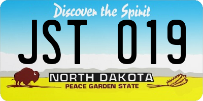 ND license plate JST019