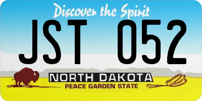 ND license plate JST052