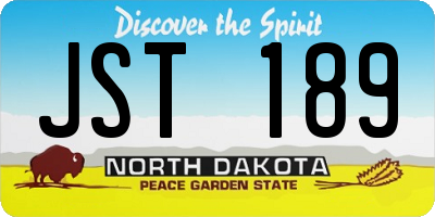ND license plate JST189