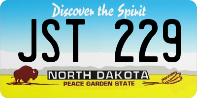 ND license plate JST229