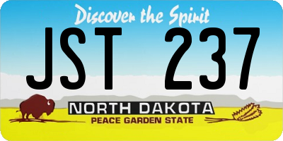 ND license plate JST237