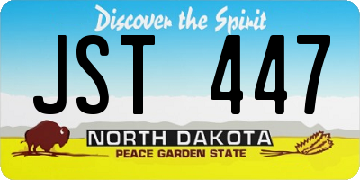 ND license plate JST447