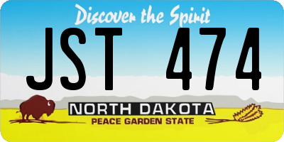 ND license plate JST474