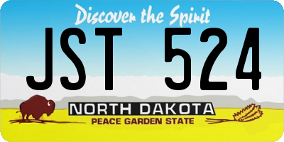 ND license plate JST524