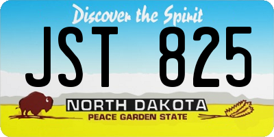 ND license plate JST825