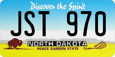 ND license plate JST970
