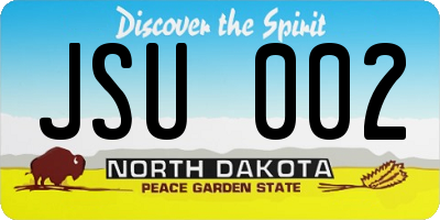ND license plate JSU002