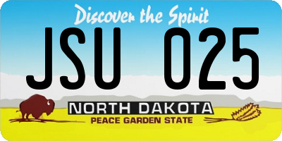 ND license plate JSU025
