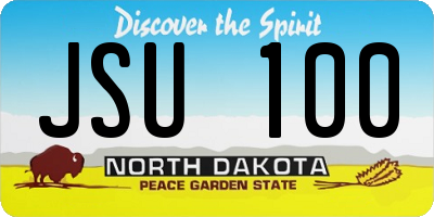 ND license plate JSU100