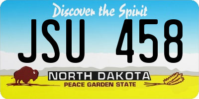 ND license plate JSU458