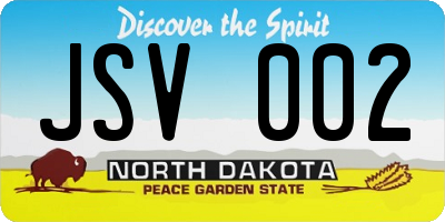 ND license plate JSV002