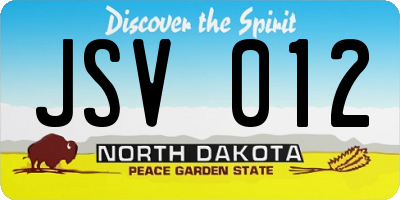 ND license plate JSV012