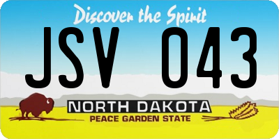 ND license plate JSV043