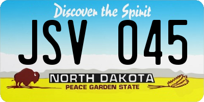 ND license plate JSV045