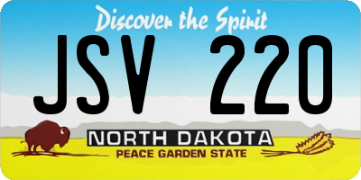 ND license plate JSV220