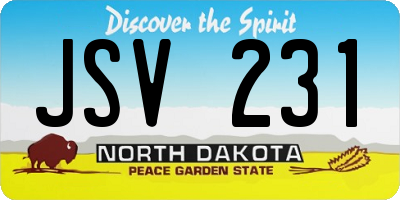 ND license plate JSV231