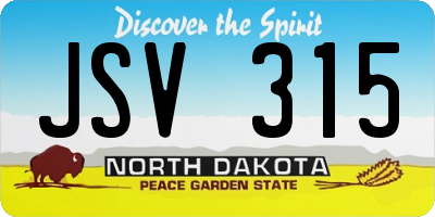 ND license plate JSV315