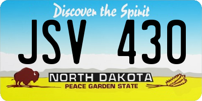 ND license plate JSV430
