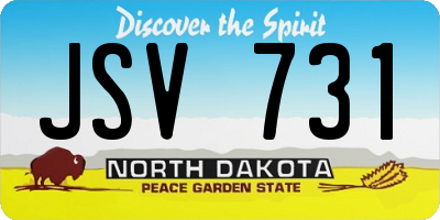 ND license plate JSV731
