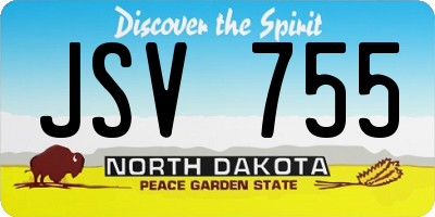 ND license plate JSV755