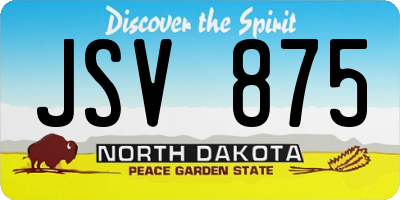 ND license plate JSV875