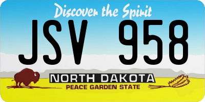 ND license plate JSV958