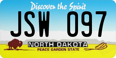 ND license plate JSW097