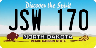 ND license plate JSW170