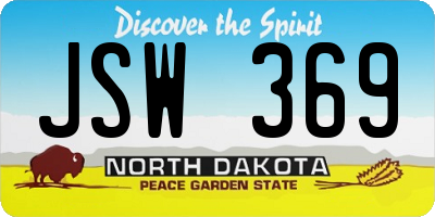 ND license plate JSW369