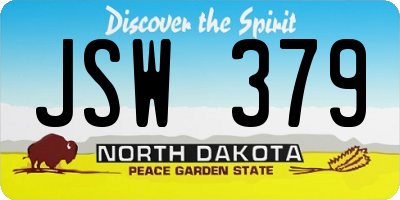 ND license plate JSW379