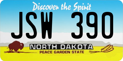 ND license plate JSW390