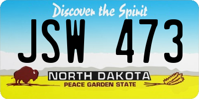 ND license plate JSW473