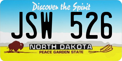 ND license plate JSW526