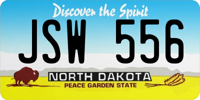 ND license plate JSW556