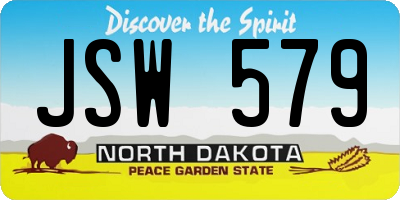 ND license plate JSW579