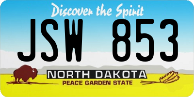 ND license plate JSW853