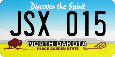 ND license plate JSX015